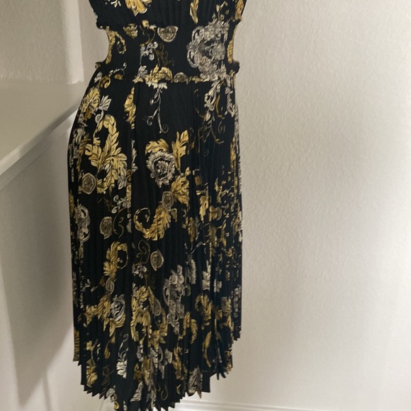 NANETTE LEPORE BLACK AND YELLOW FLORAL MIDI DRESS - Picture 7 of 8